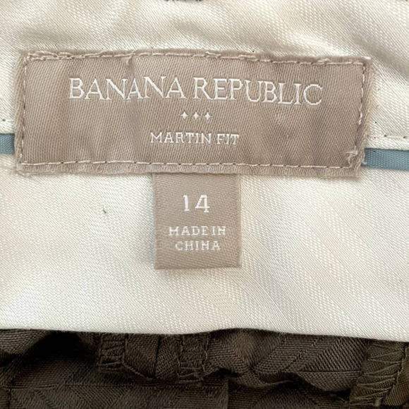 Banana Republic Pants Brown Martin Fit Geo Print Stretch Versatile Size 12 - Picture 7 of 16